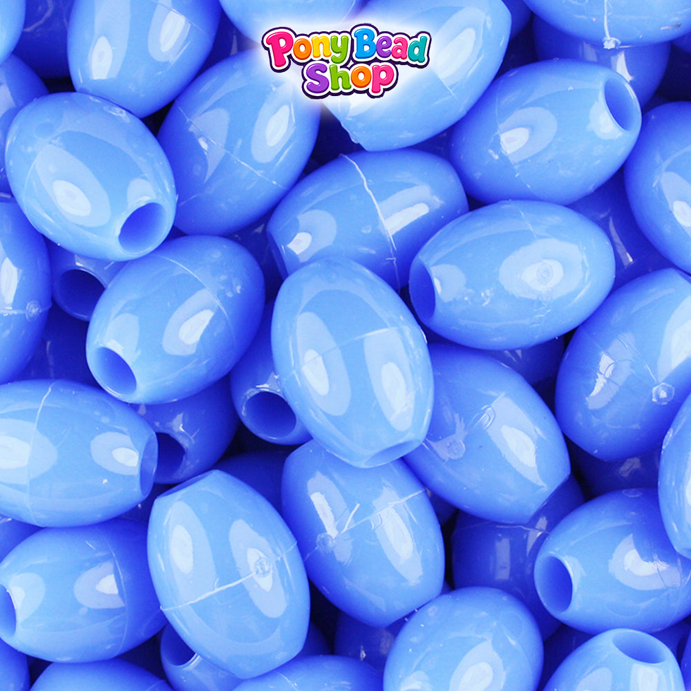 Periwinkle Opaque 14mm Oval Plastic Pony Beads (200pcs)