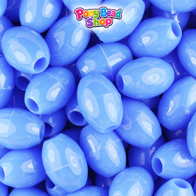 Periwinkle Opaque 14mm Oval Plastic Pony Beads (200pcs)