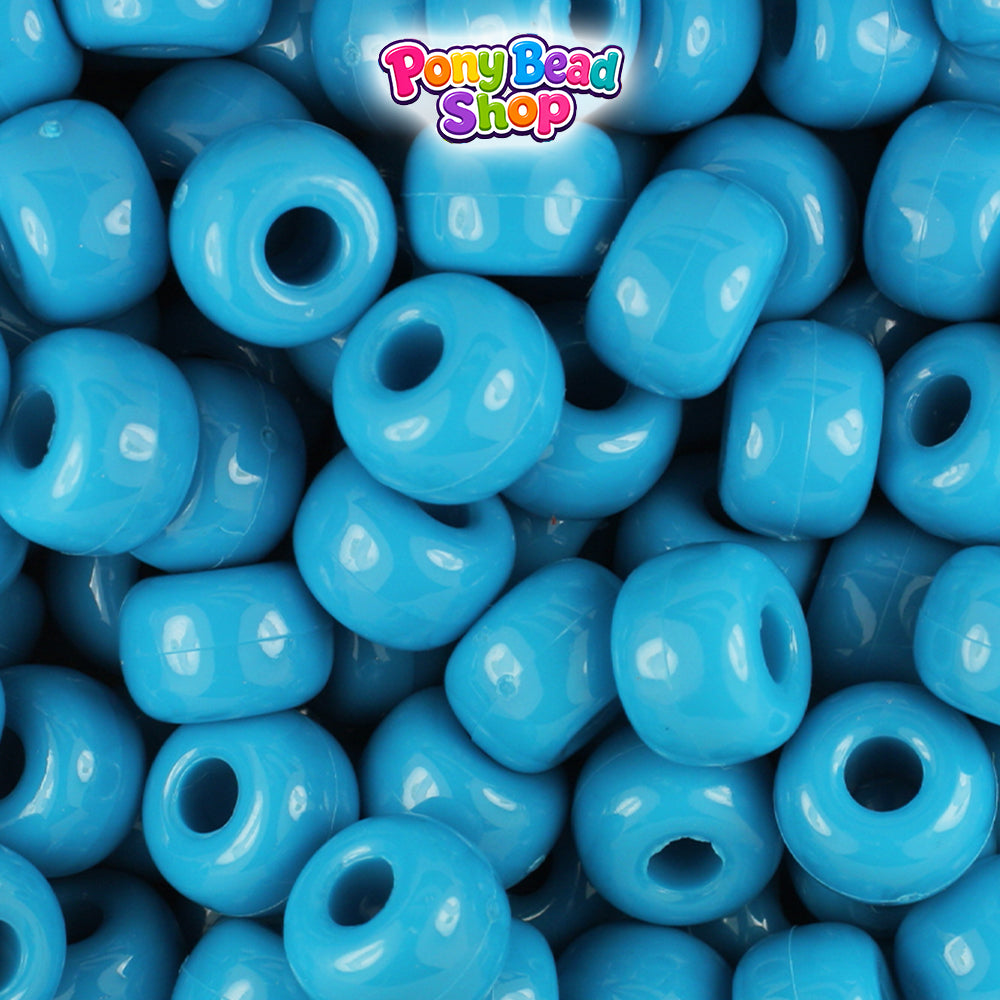 Dark Turquoise Opaque 11mm Large Barrel Plastic Pony Beads (250pcs)