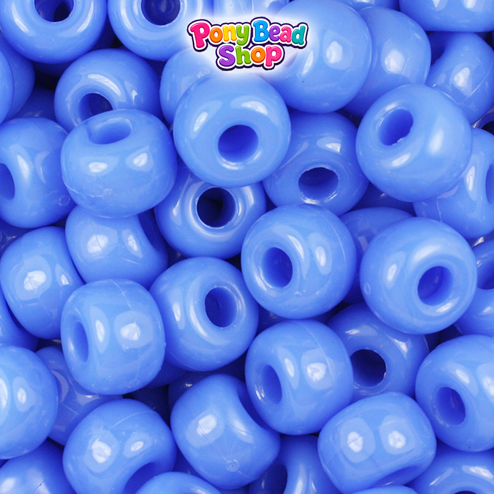 Periwinkle Opaque 11mm Large Barrel Plastic Pony Beads (250pcs)