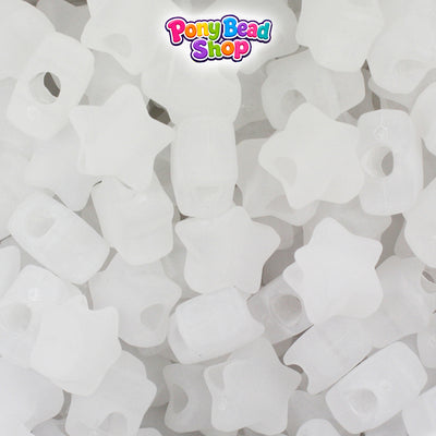 Ice Frosted 13mm Star Plastic Pony Beads (250pcs)