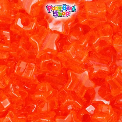 Hyacinth Transparent 13mm Star Plastic Pony Beads (250pcs)