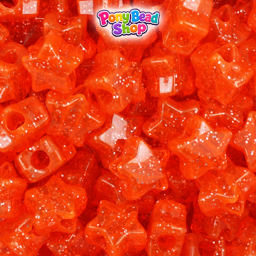 Hyacinth Sparkle 13mm Star Plastic Pony Beads (250pcs)