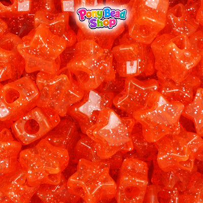Hyacinth Sparkle 13mm Star Plastic Pony Beads (250pcs)