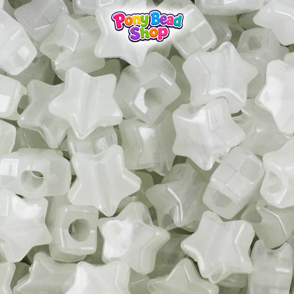 Night Glow-in-the-Dark 13mm Star Plastic Pony Beads (250pcs)