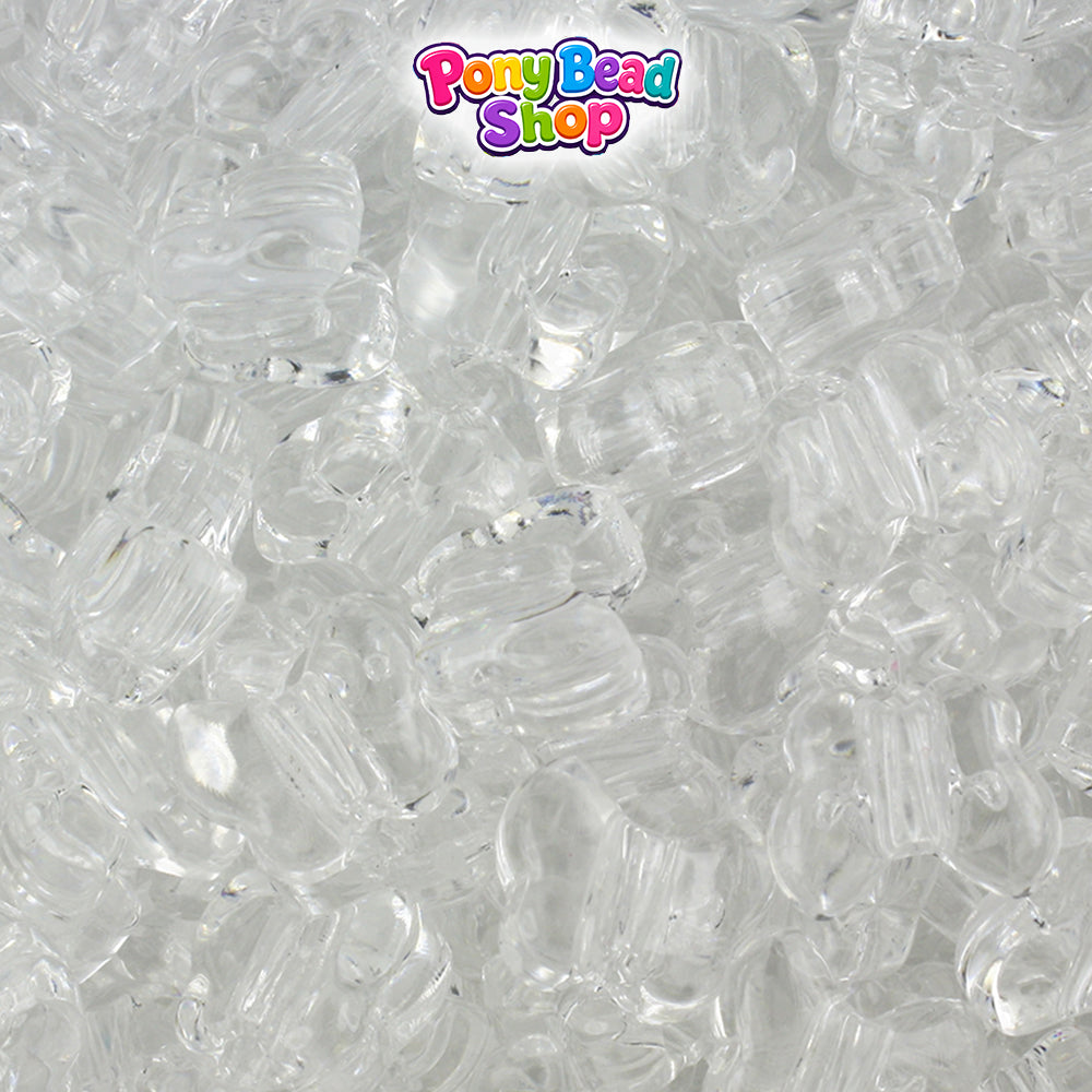 Crystal Transparent 13mm Butterfly Plastic Pony Beads (250pcs)