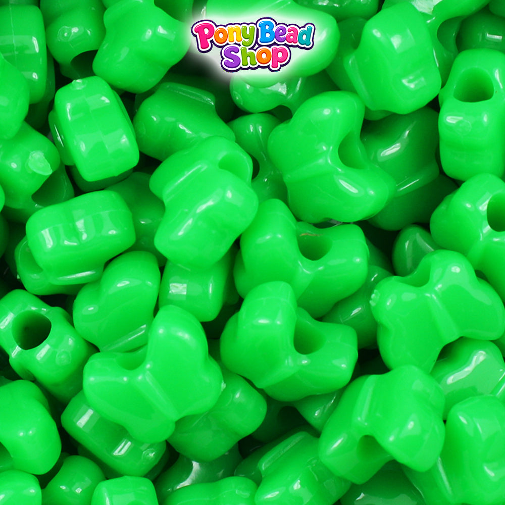 Grasshopper Neon Bright 13mm Butterfly Plastic Pony Beads (250pcs)