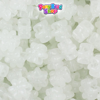 Night Glow-in-the-Dark 12mm Flower Plastic Pony Beads (250pcs)