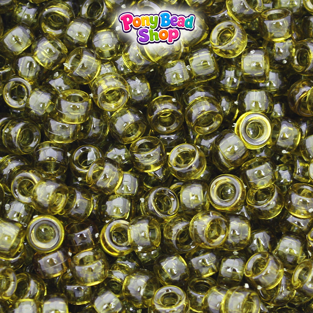 Avocado Transparent 6.5mm Mini Barrel Plastic Pony Beads (1000pcs)