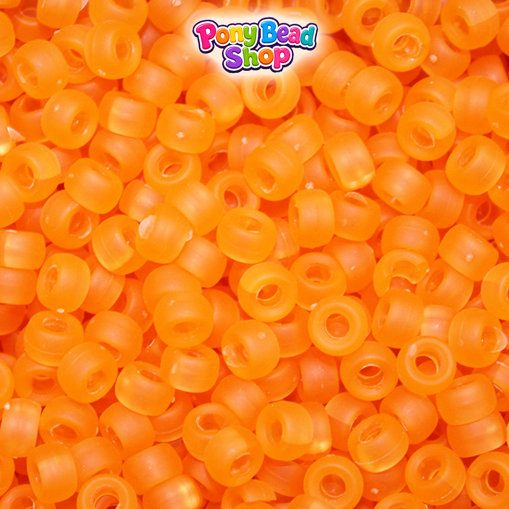 Orange Frosted 6.5mm Mini Barrel Plastic Pony Beads (1000pcs)