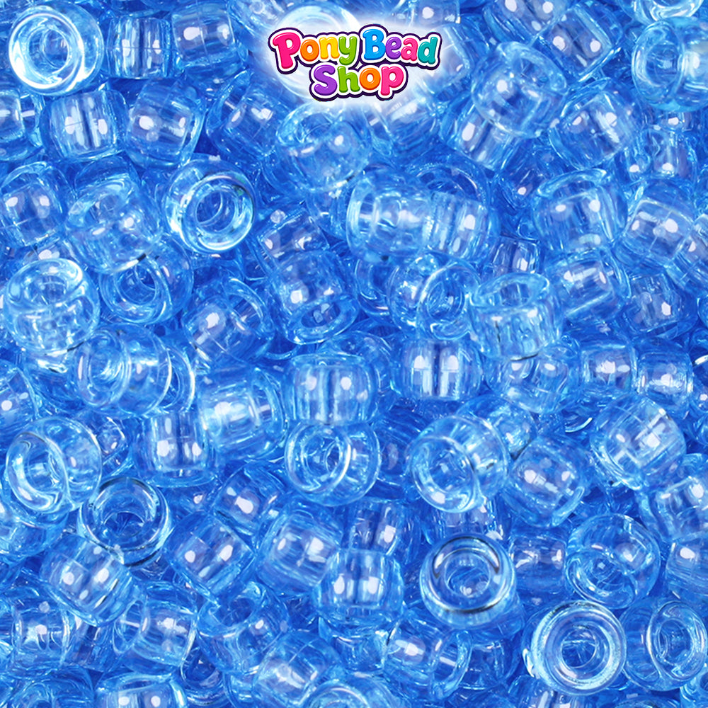 Light Sapphire Transparent 6.5mm Mini Barrel Plastic Pony Beads (1000pcs)
