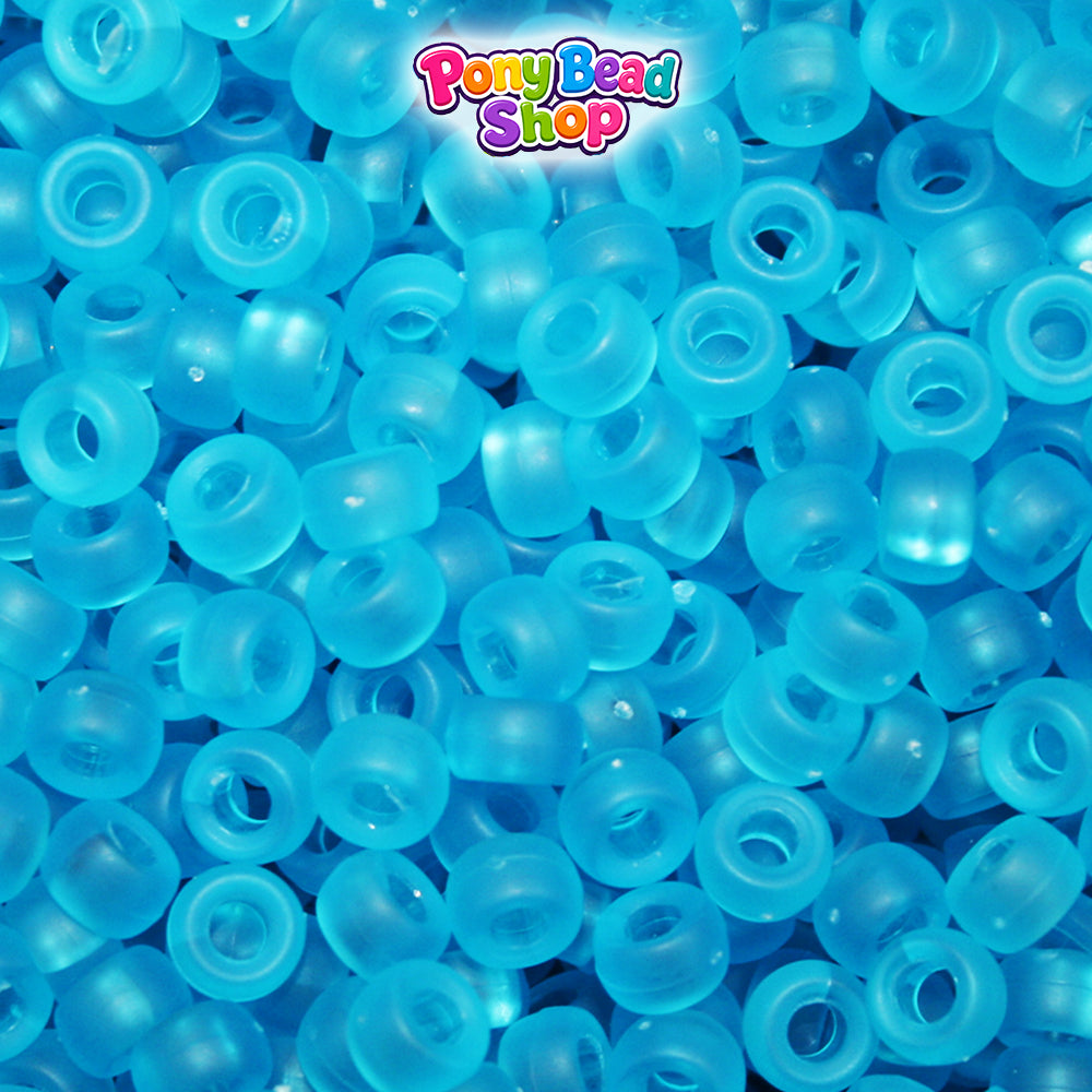 Turquoise Frosted 6.5mm Mini Barrel Plastic Pony Beads (1000pcs)