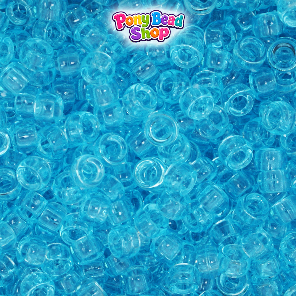 Light Turquoise Transparent 6.5mm Mini Barrel Plastic Pony Beads (1000pcs)