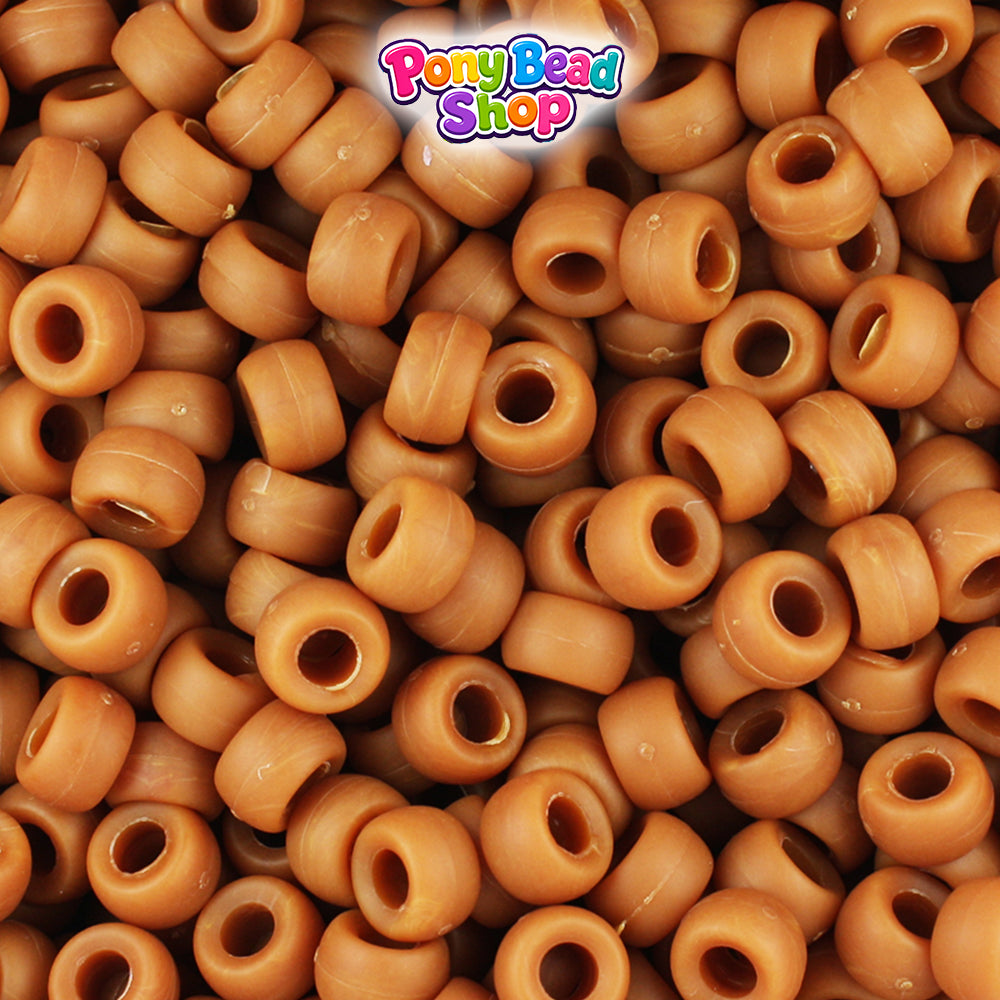 Tiger Eye Matte 6.5mm Mini Barrel Plastic Pony Beads (1000pcs)