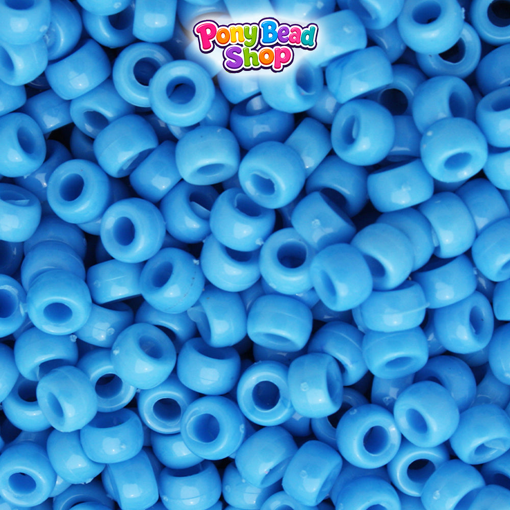 Powder Blue Opaque 6.5mm Mini Barrel Plastic Pony Beads (1000pcs)