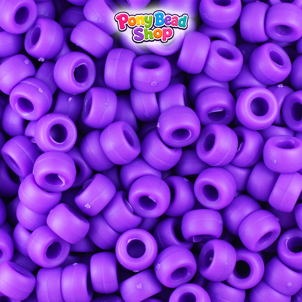 Dark Lilac Matte 6.5mm Mini Barrel Plastic Pony Beads (1000pcs)