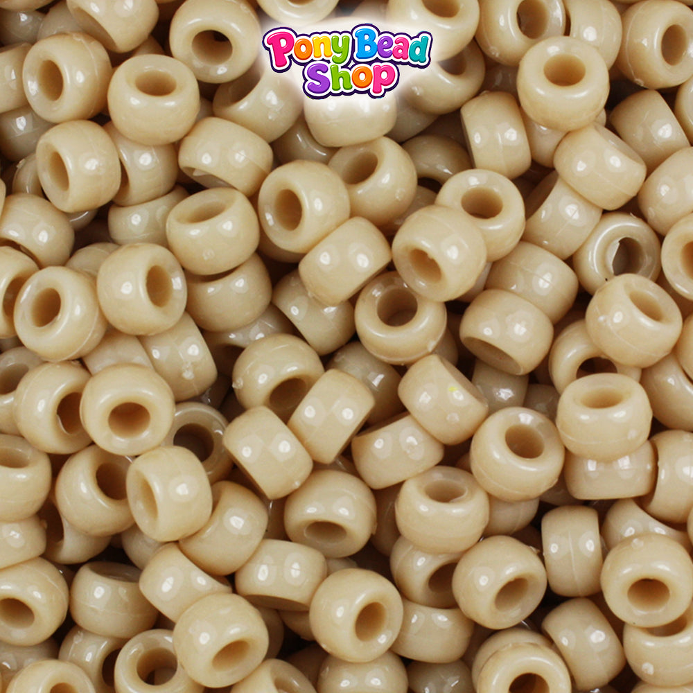 Dark Ivory Opaque 6.5mm Mini Barrel Plastic Pony Beads (1000pcs)