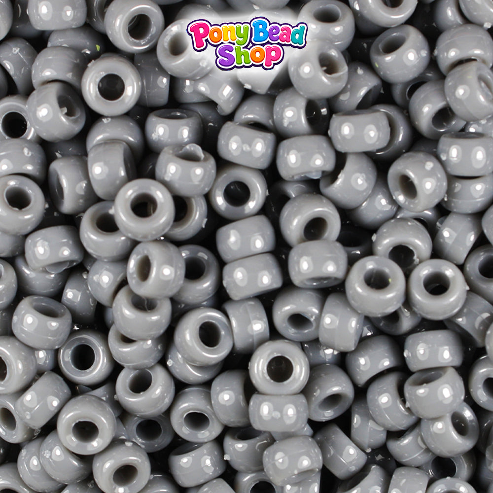 Dark Grey Opaque 6.5mm Mini Barrel Plastic Pony Beads (1000pcs)