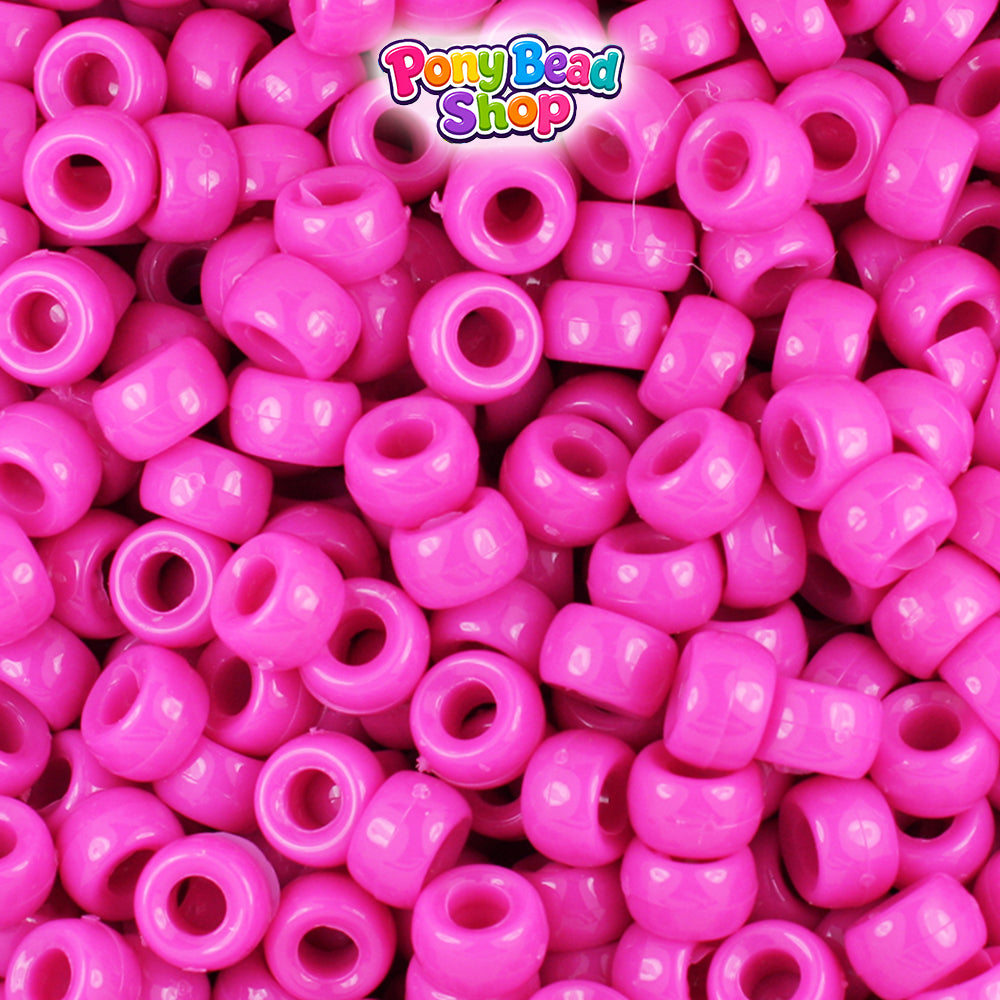 Dark Pink Opaque 6.5mm Mini Barrel Plastic Pony Beads (1000pcs)