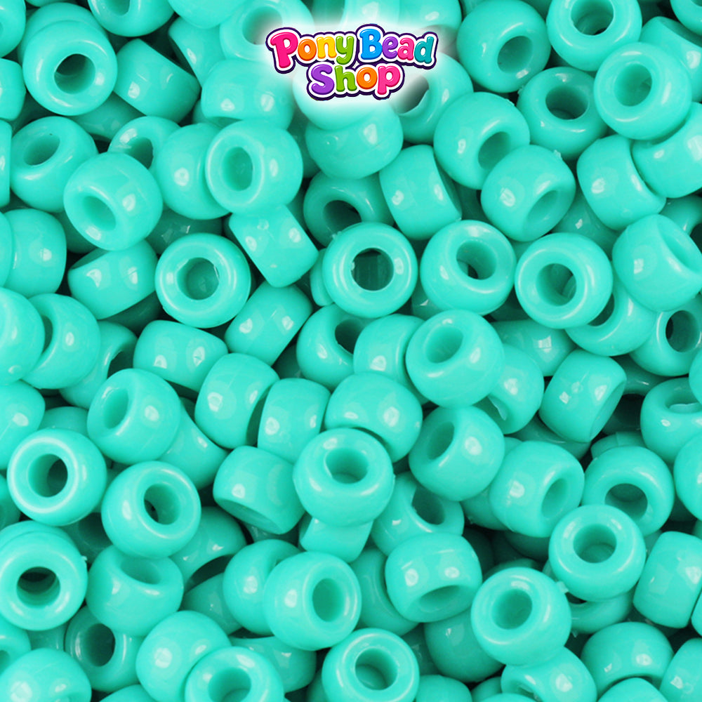 Light Turquoise Opaque 6.5mm Mini Barrel Plastic Pony Beads (1000pcs)