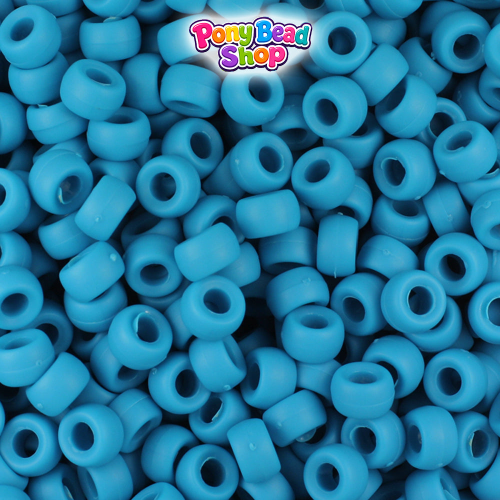 Dark Turquoise Matte 6.5mm Mini Barrel Plastic Pony Beads (1000pcs)