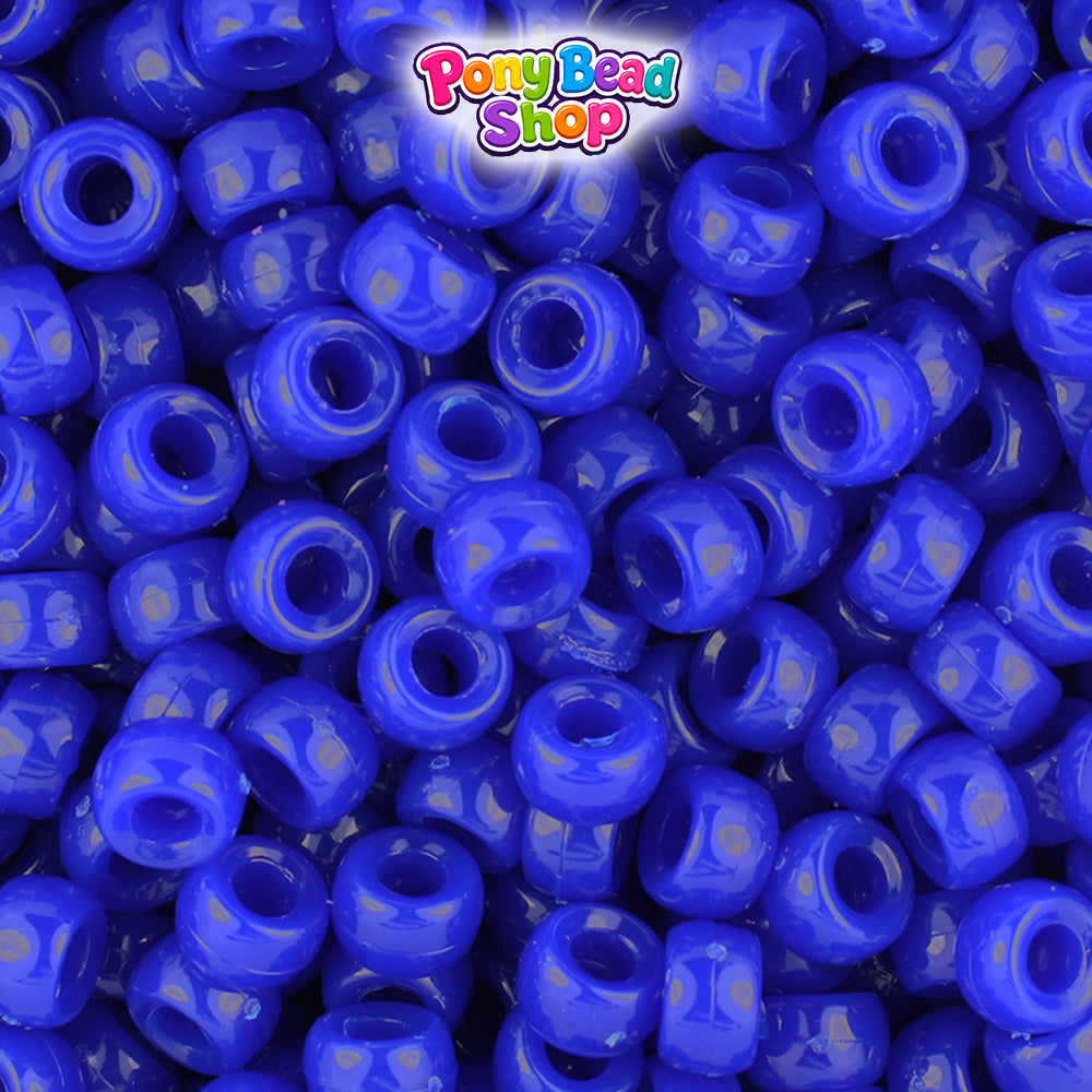 Royal Blue Opaque 6.5mm Mini Barrel Plastic Pony Beads (1000pcs)
