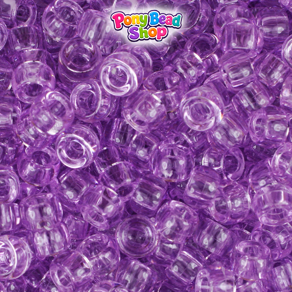 Light Amethyst Transparent 6.5mm Mini Barrel Plastic Pony Beads (1000pcs)