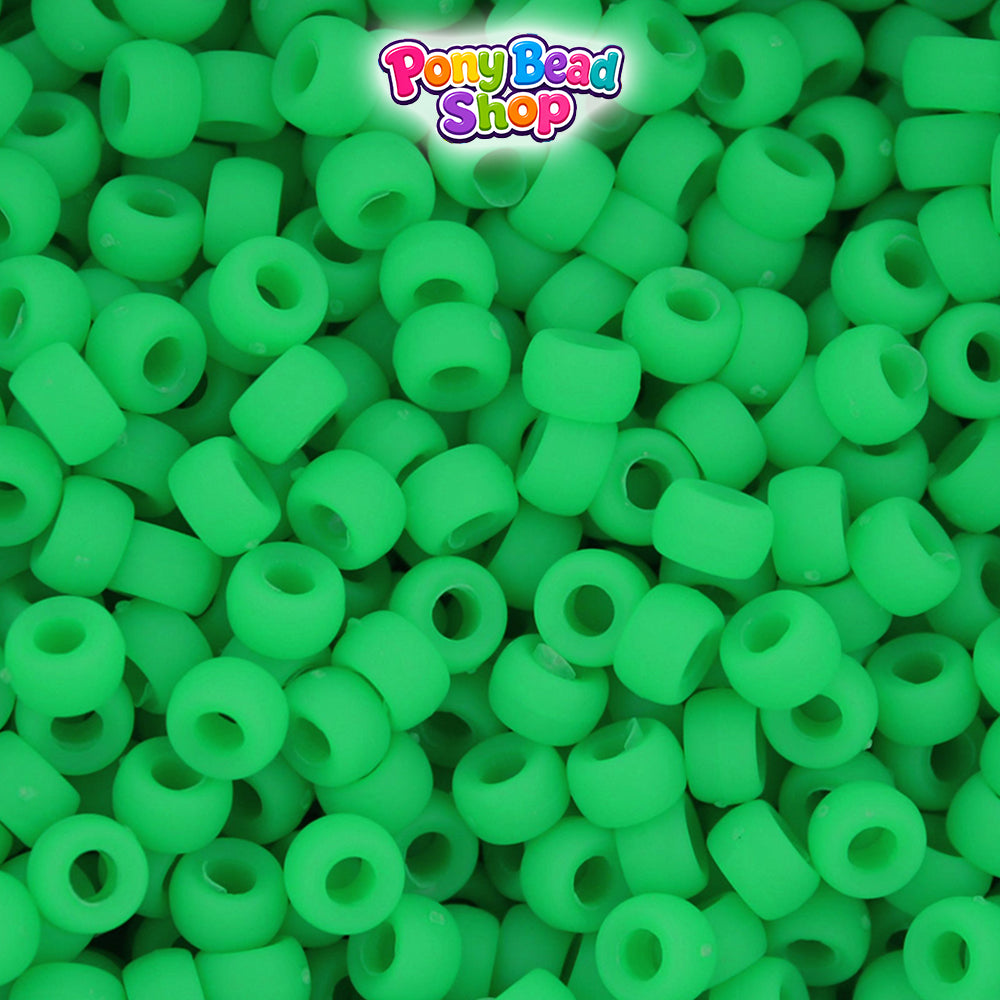 Grasshopper Matte 6.5mm Mini Barrel Plastic Pony Beads (1000pcs)