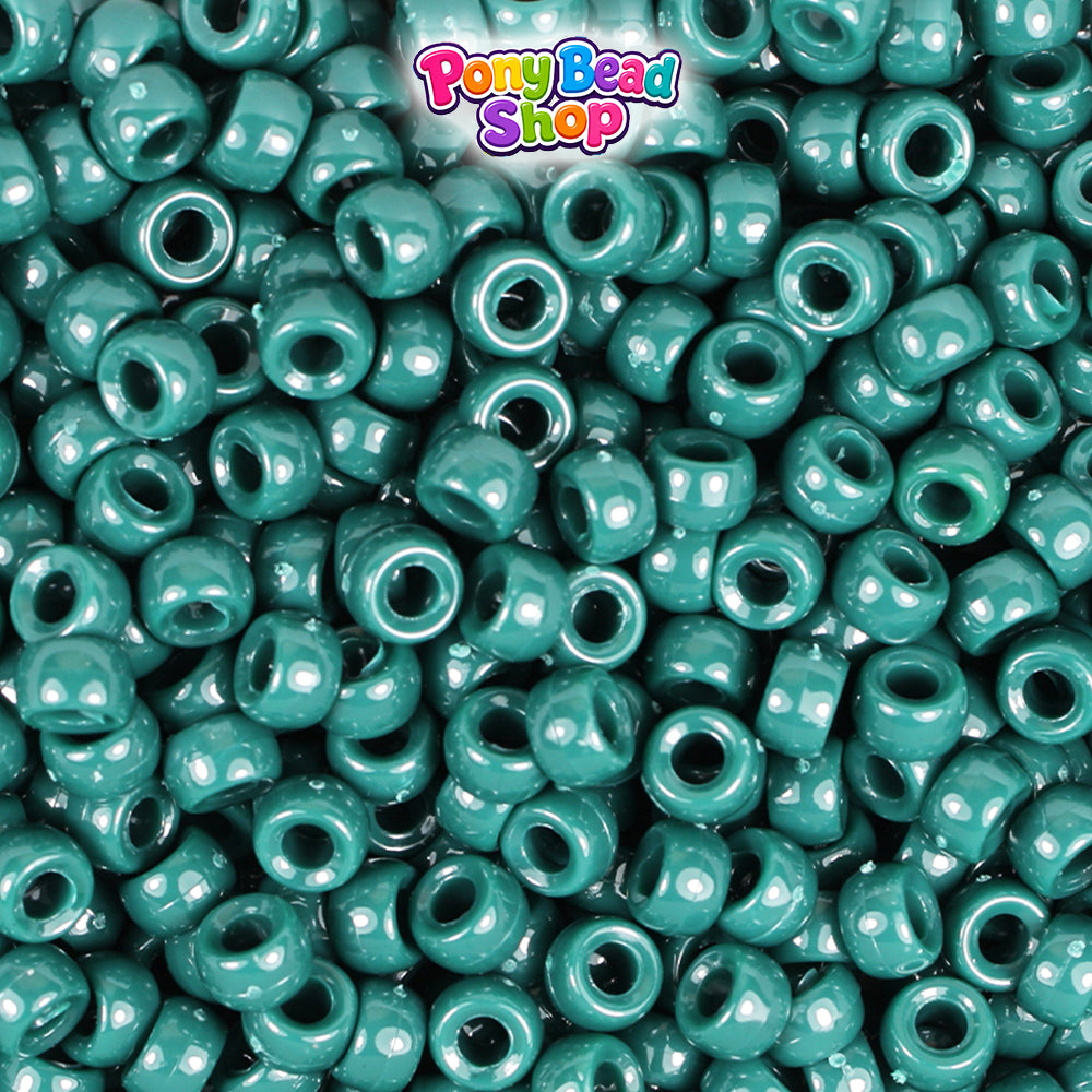 Forest Green Opaque 6.5mm Mini Barrel Plastic Pony Beads (1000pcs)