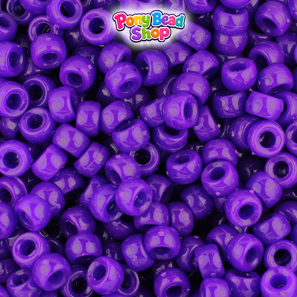 Plum Neon Bright 6.5mm Mini Barrel Plastic Pony Beads (1000pcs)