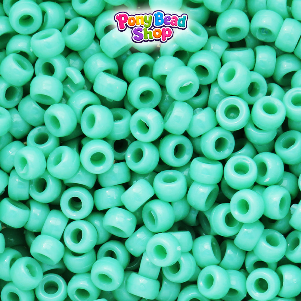 Sage Opaque 6.5mm Mini Barrel Plastic Pony Beads (1000pcs)