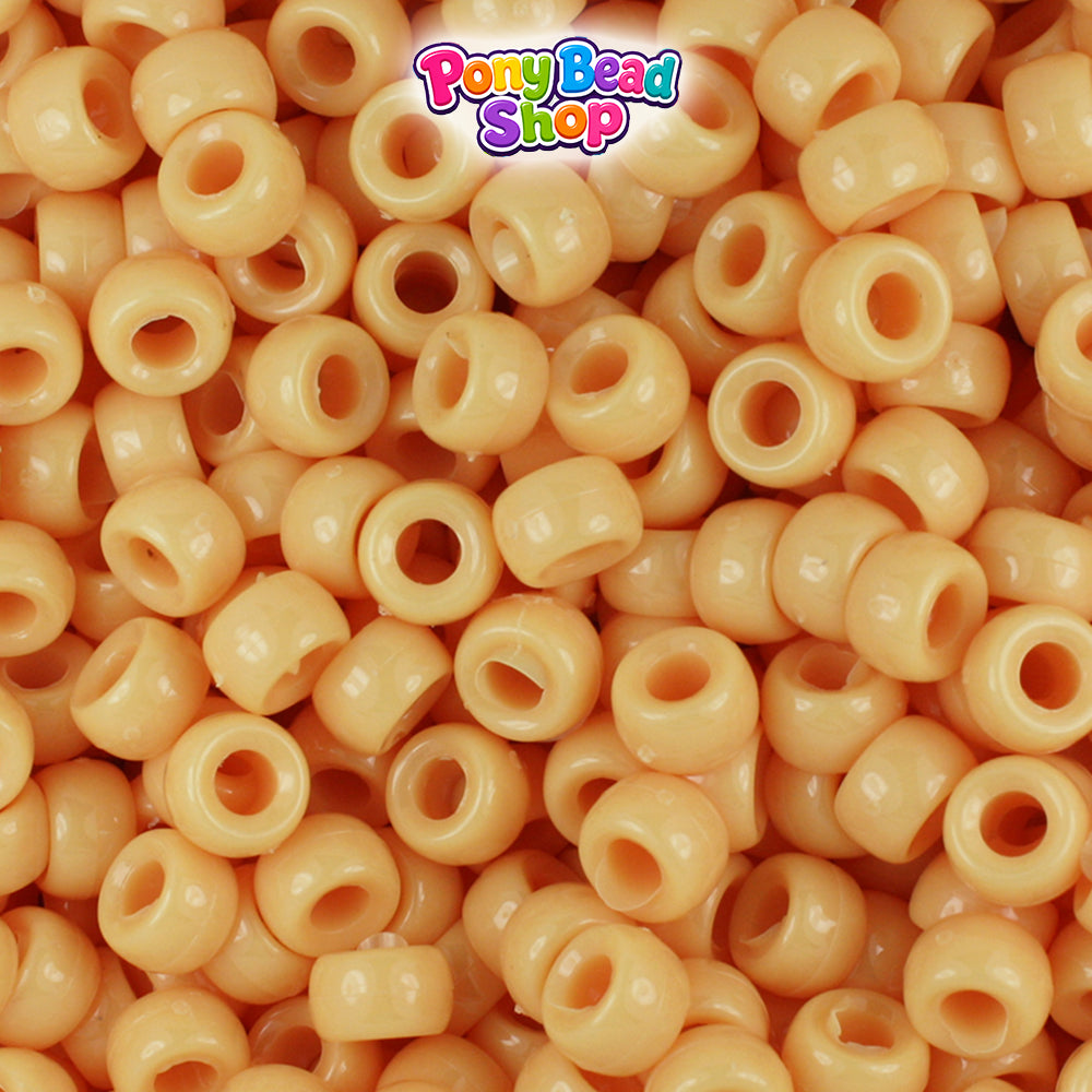 Sand Opaque 6.5mm Mini Barrel Plastic Pony Beads (1000pcs)