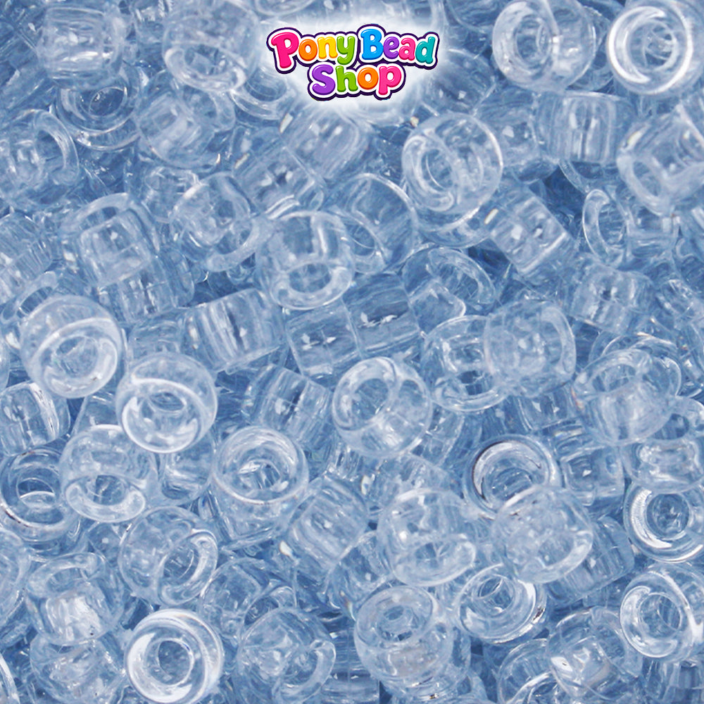 Ice Blue Transparent 6.5mm Mini Barrel Plastic Pony Beads (1000pcs)