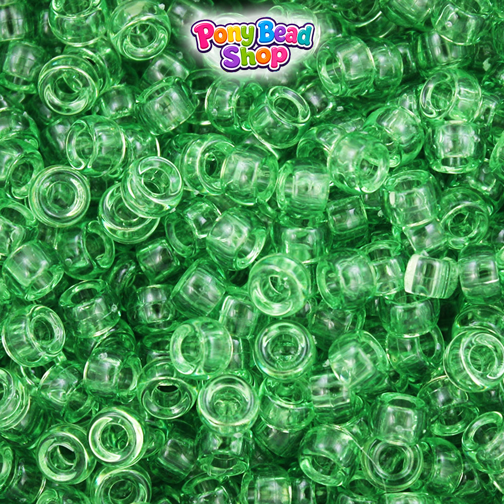 Peridot Transparent 6.5mm Mini Barrel Plastic Pony Beads (1000pcs)