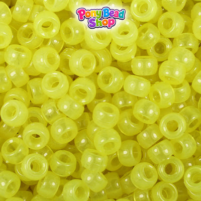 Yellow Glow 6.5mm Mini Barrel Plastic Pony Beads (1000pcs)