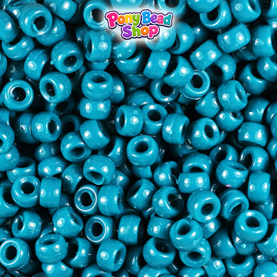 Dark Teal Opaque 6.5mm Mini Barrel Plastic Pony Beads (1000pcs)