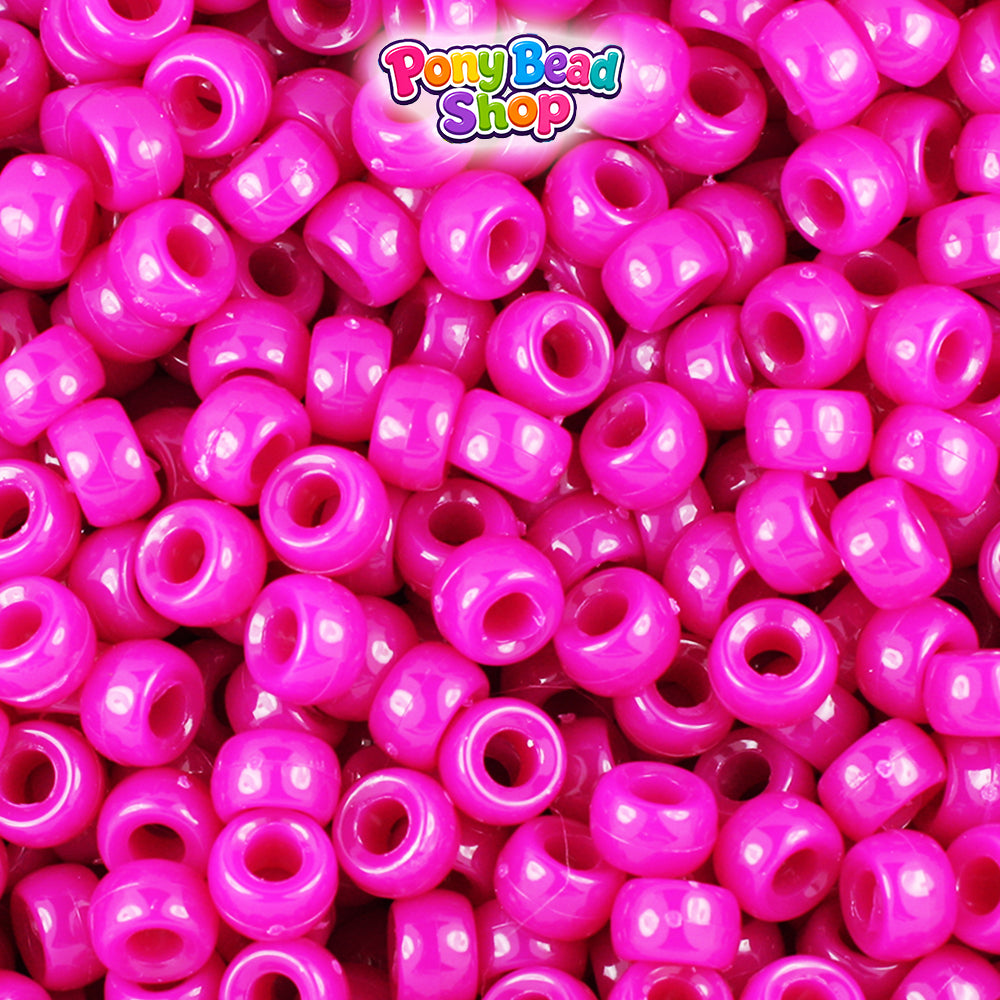 Mulberry Opaque 6.5mm Mini Barrel Plastic Pony Beads (1000pcs)