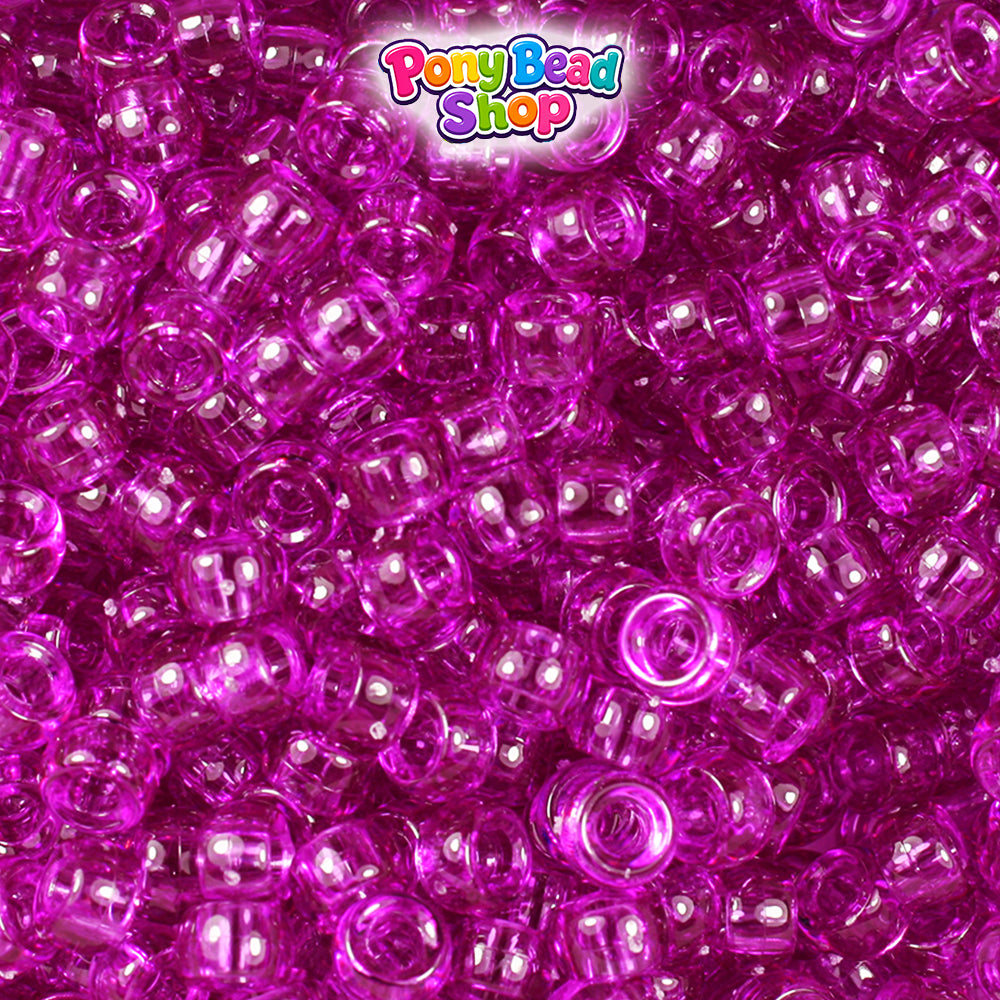 Lilac Transparent 6.5mm Mini Barrel Plastic Pony Beads (1000pcs)