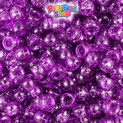 Lilac Sparkle 6.5mm Mini Barrel Plastic Pony Beads (1000pcs)