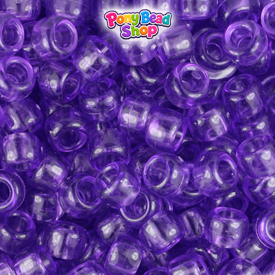 Amethyst Transparent 9mm Barrel Pony Beads (500pcs)