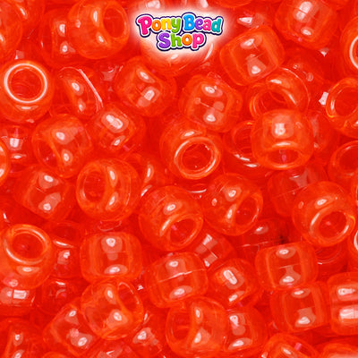 Hyacinth Transparent 9mm Barrel Pony Beads (500pcs)