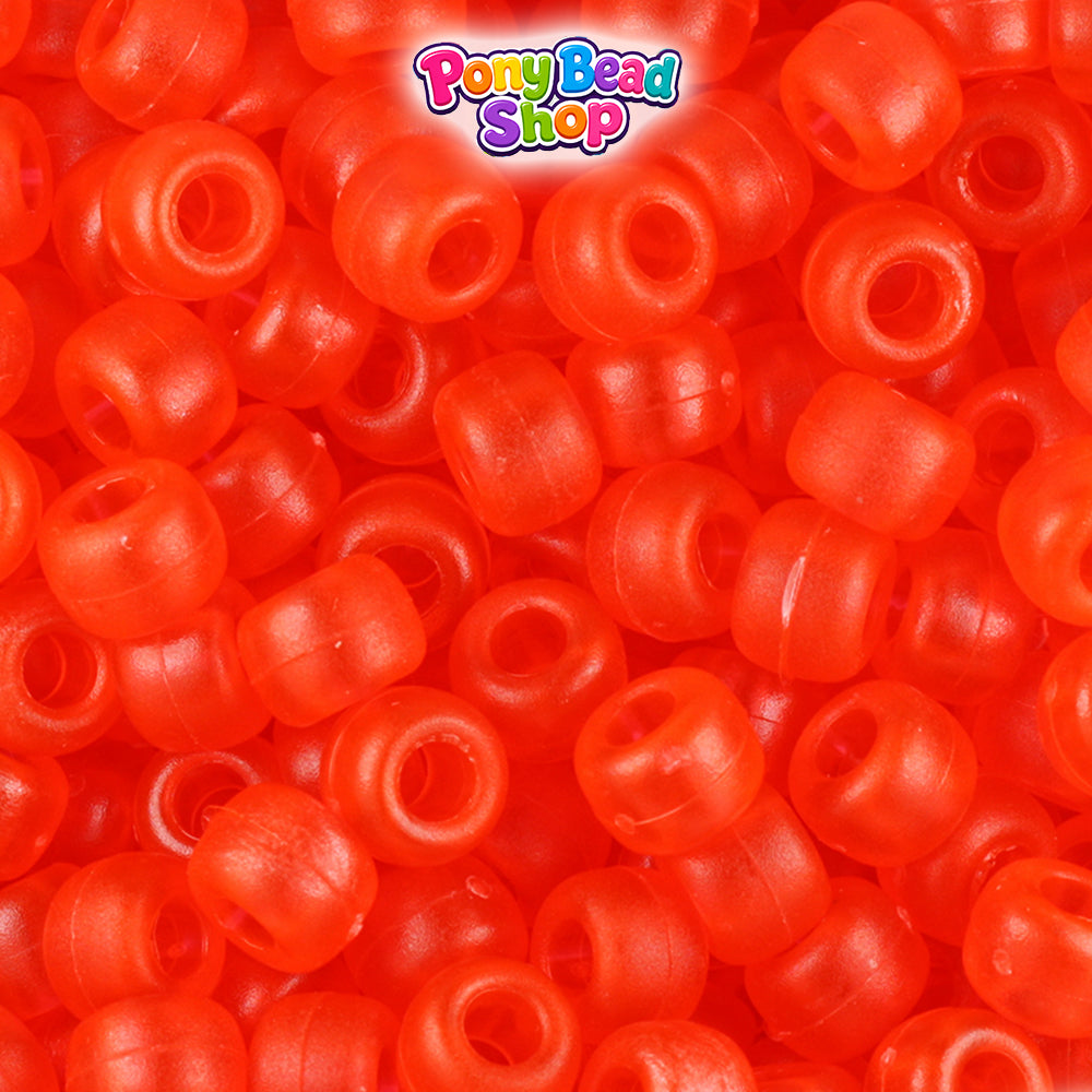 Hyacinth Frosted 9mm Barrel Plastic Pony Beads (500pcs)