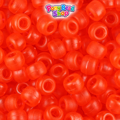 Hyacinth Frosted 9mm Barrel Pony Beads (500pcs)