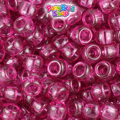 Mauve Transparent 9mm Barrel Plastic Pony Beads (500pcs)