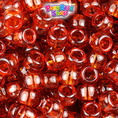 Tortoise Transparent 9mm Barrel Plastic Pony Beads (500pcs)