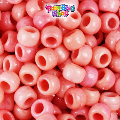 Rose Quartz Opaque 9mm Barrel Pony Beads (500pcs)