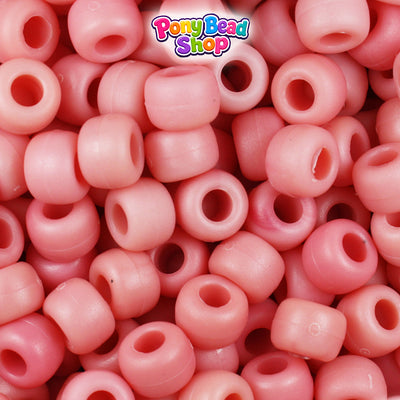 Rose Quartz Matte 9mm Barrel Plastic Pony Beads (500pcs)
