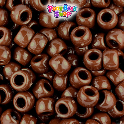 Chocolate Opaque 9mm Barrel Pony Beads (500pcs)
