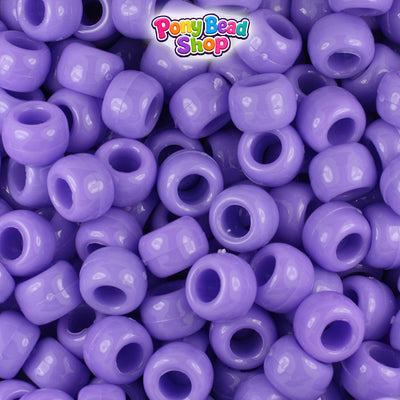 Lavender Opaque 9mm Barrel Pony Beads (500pcs)