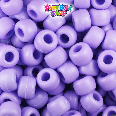 Lilac Matte 9mm Barrel Plastic Pony Beads (500pcs)